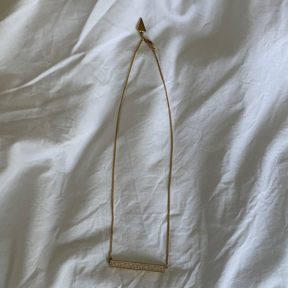Rebecca Minkoff pave diamond plate necklace
